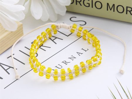 Yellow Acrylic Beaded Layered Bracelet Cheap