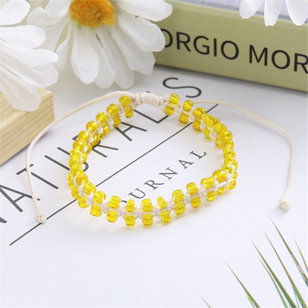 Yellow Acrylic Beaded Layered Bracelet Cheap