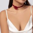 Wine Red Rose Choker Sale