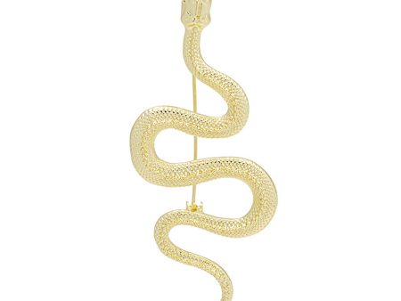 18K Gold-Plated Snake Cut Brooch Fashion