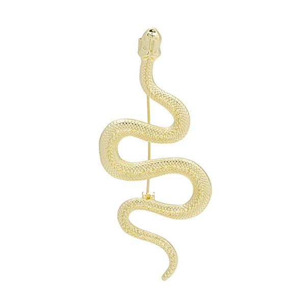 18K Gold-Plated Snake Cut Brooch Fashion