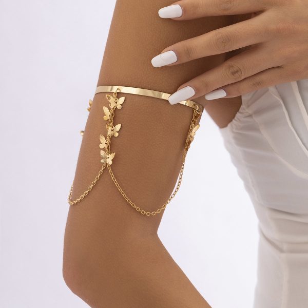 18K Gold-Plated Butterfly Arm Cuff Fashion