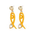 Yellow Acrylic & Cubic Zirconia 18K Gold-Plated Fish Drop Earrings Hot on Sale