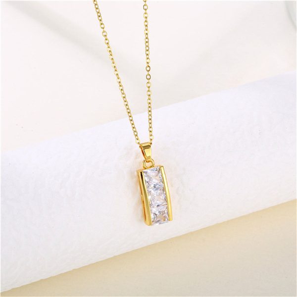 Crystal & 18K Gold-Plated Bar Pendant Necklace Discount