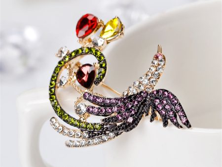 Crystal & Cubic Zirconia Phoenix Brooch Supply