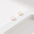 White Enamel & 18K Gold-Plated Heart Stud Earrings Online