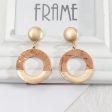 Wood & 18K Gold-Plated Patchwork Circle Drop Earrings For Sale