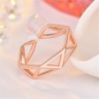 18K Rose Gold-Plated Hollow Triangle Band Sale