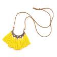 Yellow Polystyrene & 18K Gold-Plated Fan Tassel Pendant Necklace Hot on Sale