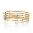 White Pearl & 18K Gold-Plated Line Coil Bracelet Online