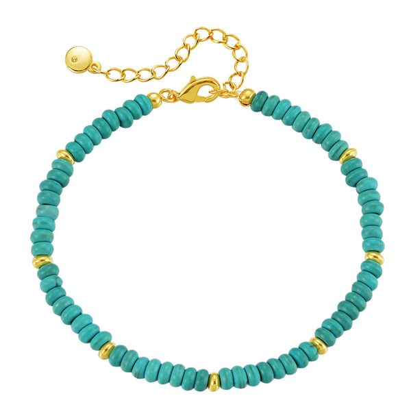 Turquoise & 18K Gold-Plated Beaded Bracelet Online now