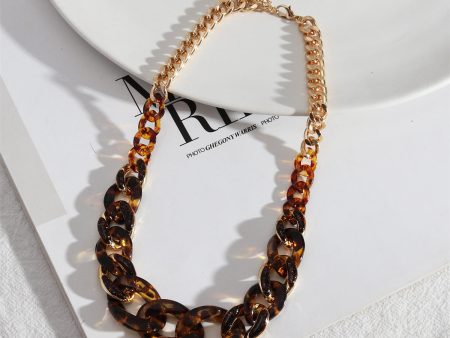 Amber Resin & 18K Gold-Plated Curb Chain Necklace Online