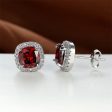 Red Princess Crystal & Cubic Zirconia Silver-Plated Halo Stud Earrings Discount