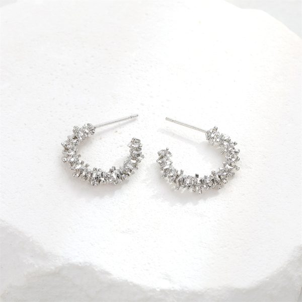 Silver-Plated Spike Huggie Earrings Hot on Sale