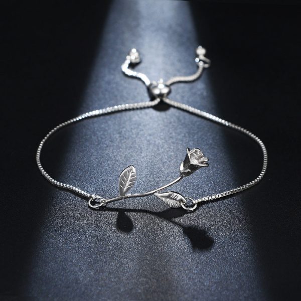 Silver-Plated Flower Adjustable Bracelet Supply