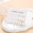 Pearl & Silver-Plated Round Stud Earrings Set on Sale