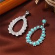 Turquoise & Silver-Plated Open Teardrop Earrings Sale