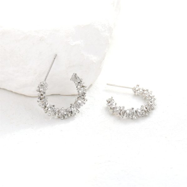 Silver-Plated Spike Huggie Earrings Hot on Sale