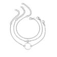 Pearl & Silver-Plated Circle Charm Bracelet Set Sale