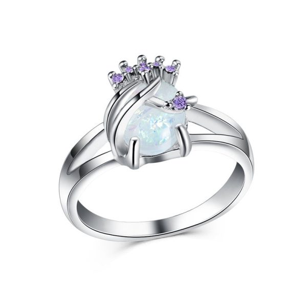 Quartz & Purple Cubic Zirconia Bezel-Set Ring For Sale