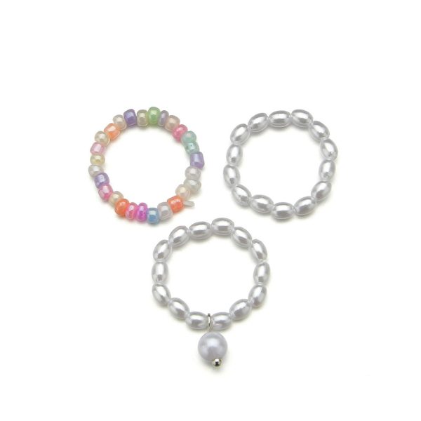 Pearl & Howlite Beaded Stretch Ring Set For Cheap