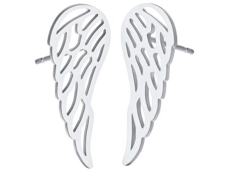 Silver-Plated Openwork Wing Stud Earrings Sale