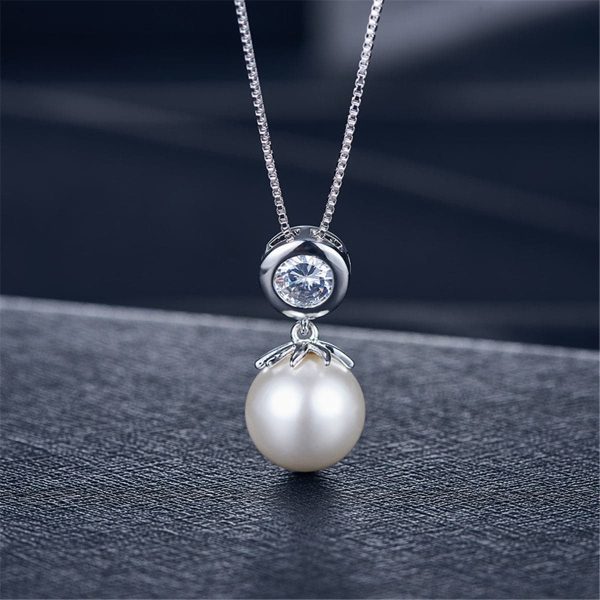 Pearl & Cubic Zirconia Pendant Necklace & Drop Earrings Hot on Sale