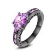 Purple Crystal & Rhodium-Plated Prong-Set Ring Online