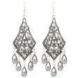 Silver-Plated Engraving Hollow Drop Earrings Cheap