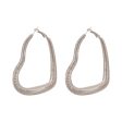 Silver-Plated Spring Open Heart Hoop Earrings Fashion