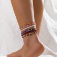 Howlite Beaded Stretch Anklet Set Cheap