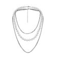 Pearl & Silver-Plated Chain Layered Necklace Set Online Sale