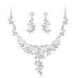 Pearl & Cubic Zirconia Branch Statement Necklace Set For Discount