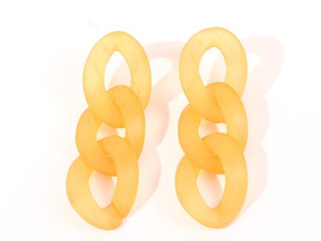 Yellow Resin & Silver-Plated Curb Chain Drop Earrings Discount