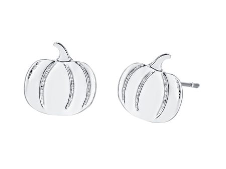 Silver-Plated Pumpkin Stud Earrings For Cheap