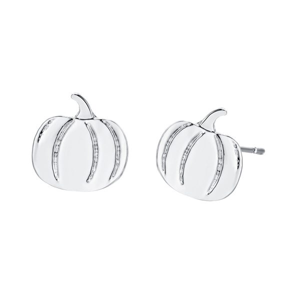 Silver-Plated Pumpkin Stud Earrings For Cheap