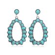 Turquoise & Silver-Plated Open Teardrop Earrings Sale