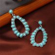 Turquoise & Silver-Plated Open Teardrop Earrings Sale