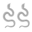 Silver-Plated Snake Drop Earrings Discount