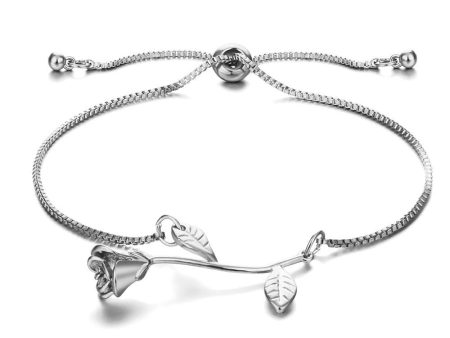 Silver-Plated Flower Adjustable Bracelet Supply