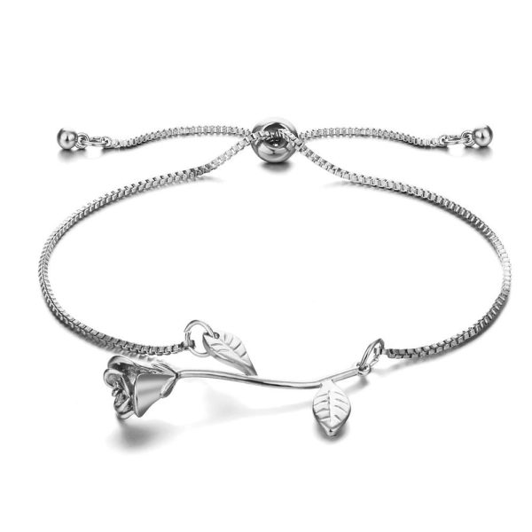 Silver-Plated Flower Adjustable Bracelet Supply